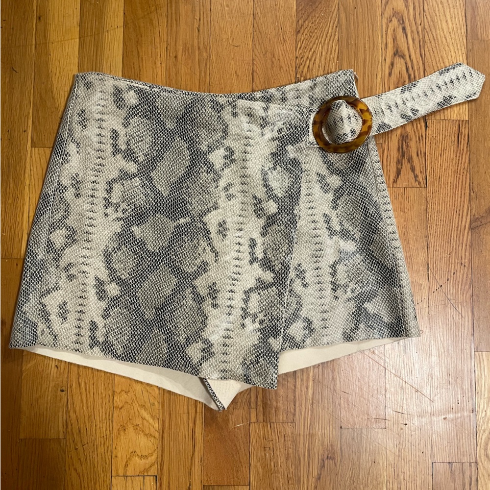 Snake Skin Belted Skort